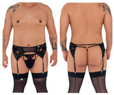String porte-jarretelles en dentelle CandyMan 99589X Couleur Noir